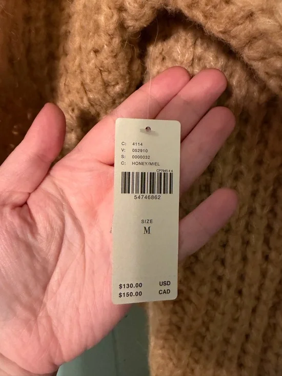 Anthropologie NEW medium Cozy Chunky Knit Cropped Cardigan Sweater - Brown - Picture 2 of 3